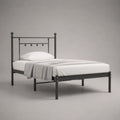 Metallbett aus pulverbeschichtetem Stahl, Schwarz, Liegefläche 140 × 200 cm